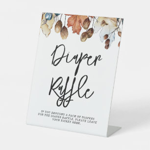 Herfst in Liefde Luier Raffle Herfstgebladerte Reclamebord Met Voetstuk