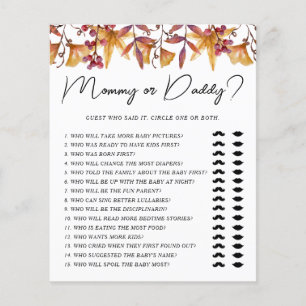 Herfst in liefde mama of papa Baby shower spel