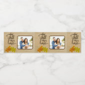 Herfst in Liefde met Afbeelding Herfst Thema Waterfles Etiket (Enkel label)