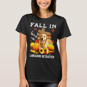 Herfst in liefde met labrador reever hond op pompo t-shirt