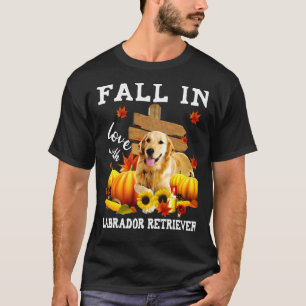 Herfst in liefde met labrador reever hond op pompo t-shirt