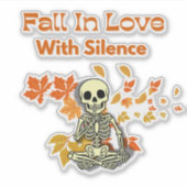 Herfst in liefde met stilte - Skeleton Sticker (Voorkant)