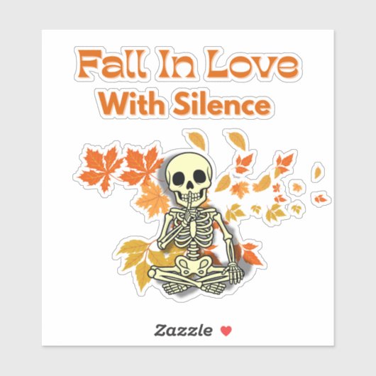 Herfst in liefde met stilte - Skeleton Sticker (Vel)