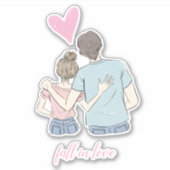 Herfst in liefde Paar met  Sticker (Voorkant)