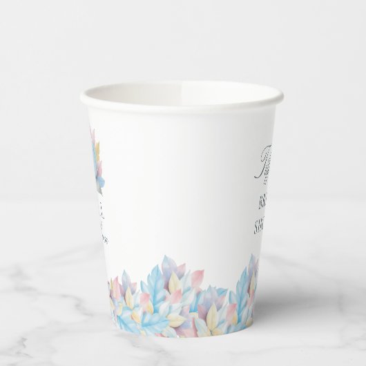 Herfst in Liefde Pastel Blue Pumpkin Vrijgezellenf Papieren Bekers (Links)