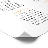 Herfst in liefde pompoen 12 trouwtafels plan poster (Hoek)