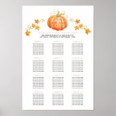 Herfst in liefde pompoen 12 trouwtafels plan poster (Voorkant)