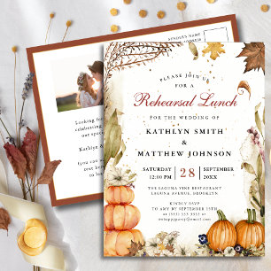 Herfst in liefde pompoen botanische repetitie lunc uitnodiging briefkaart