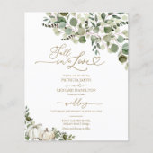 Herfst in Liefde Pompoen Budget Huwelijksuitnodigi Flyer (Voorkant)