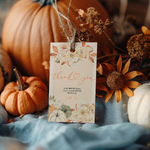 Herfst in Liefde Pompoen Herfst Baby shower Cadeaulabel