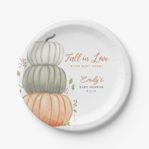 Herfst in Liefde Pompoen Herfst Baby shower Papieren Bordje