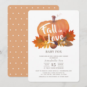 Herfst in Liefde Pompoen Herfst Virtual Baby showe Kaart