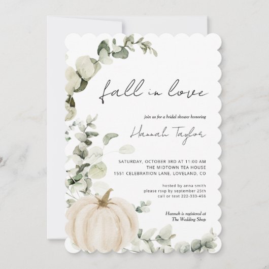 Herfst In Liefde Pompoen Herfst Vrijgezellenfeest Kaart (Voorkant)