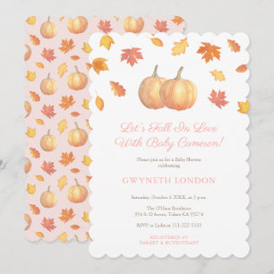 Herfst in liefde pompoen laat Baby shower voor mei Kaart