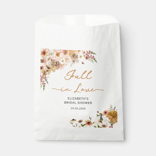 Herfst in Liefde Pompoen met Bloemen Vrijgezellenf Bedankzakje (Voorkant)