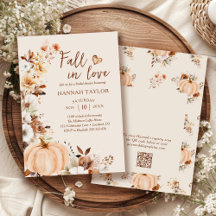 Herfst in Liefde Pompoen QR Code Vrijgezellenfeest