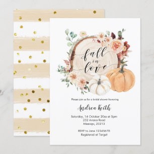 herfst in liefde pompoen verbrande oranje uitnodig kaart