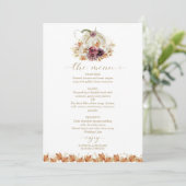 Herfst in Liefde Pompoen Wedding Menu Kaart (Staand voorkant)