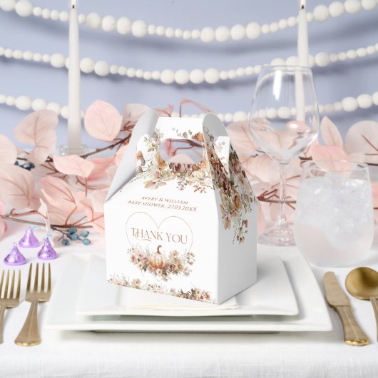 Herfst in liefde Pompoen Wildflower hart Baby show Bedankdoosjes (Huwelijk)