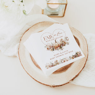 Herfst in liefde Pompoen Wildflower hart Baby show Servet