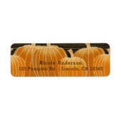 Herfst in Liefde Pompoenen Hout Rustiek Land Etiket (Voorkant)