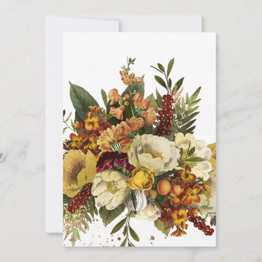 Herfst in Liefde roestig bloemenmodern vrijgezelle Kaart (Achterkant)