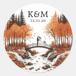 Herfst in Liefde Ronde Sticker