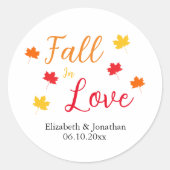 Herfst in liefde ronde sticker (Voorkant)