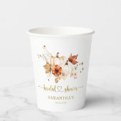 Herfst in Liefde Rust Terracotta Boho Vrijgezellen Papieren Bekers (Achterkant)