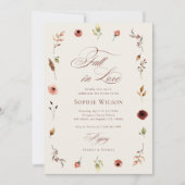 Herfst in Liefde Rustiek Boho Wildflowers Vrijgeze Kaart (Voorkant)