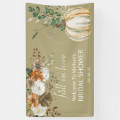 herfst in liefde rustiek bruin bloemengroen spandoek (Verticaal)