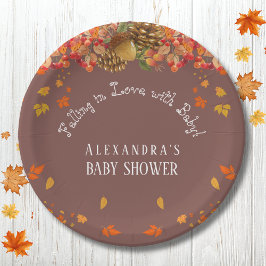 Herfst in Liefde Rustiek Chic Herfst Baby shower Papieren Bordje