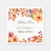 Herfst in Liefde Rustiek Herfst Vrijgezellenfeest Servet (Voorkant)