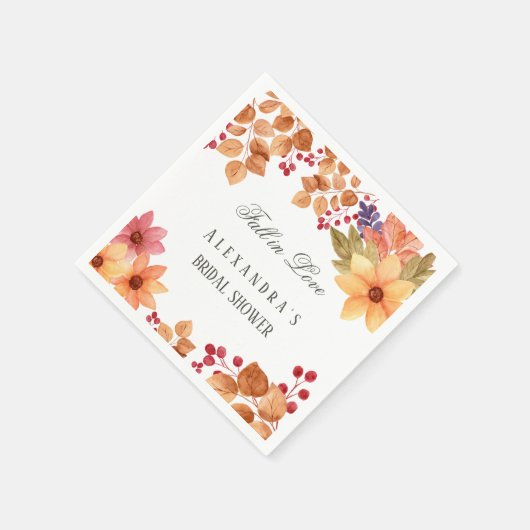 Herfst in Liefde Rustiek Herfst Vrijgezellenfeest Servet (Hoek)