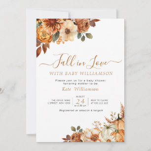 Herfst in liefde rustieke bloemenuitnodiging baby kaart