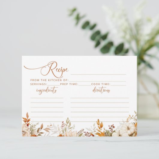 Herfst in liefde rustieke bruids receptkaart (Staand voorkant)