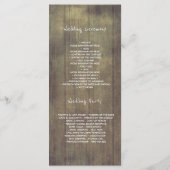 Herfst in liefde rustieke bruiloft programma's (Achterkant)