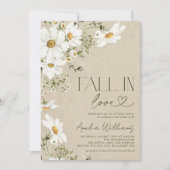 Herfst in Liefde Rustieke Daisy Wildflower Kaart (Voorkant)