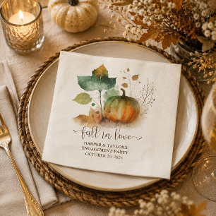Herfst in liefde rustieke elegante pompoen servet