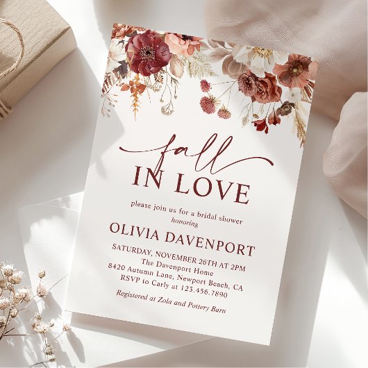 Herfst in Liefde Rustieke Herfst Bloemen Vrijgezel Kaart