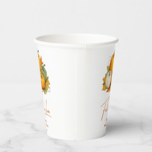 Herfst in Liefde Rustieke Herfst Pompoen Vrijgezel Papieren Bekers (Rechts)