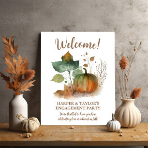 Herfst in liefde rustieke pompoen poster
