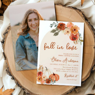 Herfst in liefde rustieke pompoen Vrijgezellenfees Kaart