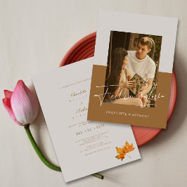 Herfst in Liefde Script: Modern Chic Photo Wedding Kaart