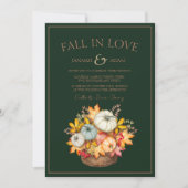 Herfst in liefde smaragd groene herfst pompoenen b kaart (Voorkant)