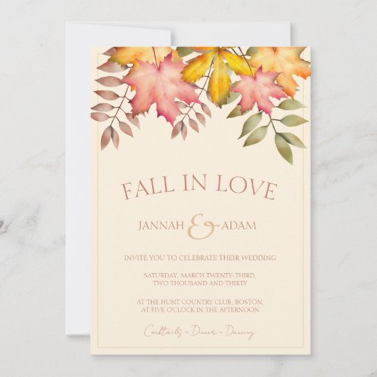 Herfst in liefde terracotta Herfst herfstbladeren Kaart (Voorkant)