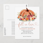 Herfst in Liefde Terracotta Pompoen Vrijgezellenfe Briefkaart (Voorkant / Achterkant)