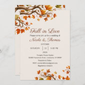 Herfst in Liefde Uitnodiging, Vallen in Liefde Tro Kaart (Voorkant / Achterkant)