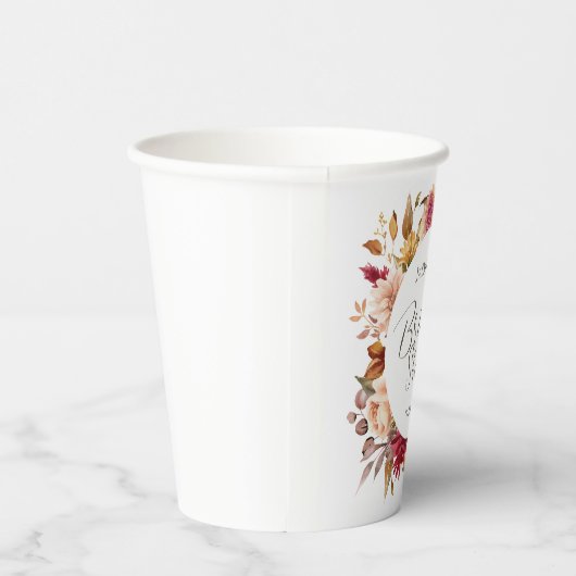 Herfst in Liefde Vrijgezellenfeest | Bloom Floral  Papieren Bekers (Rechts)