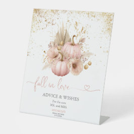 Herfst in Liefde Vrijgezellenfeest Pompoen Advies  Reclamebord Met Voetstuk